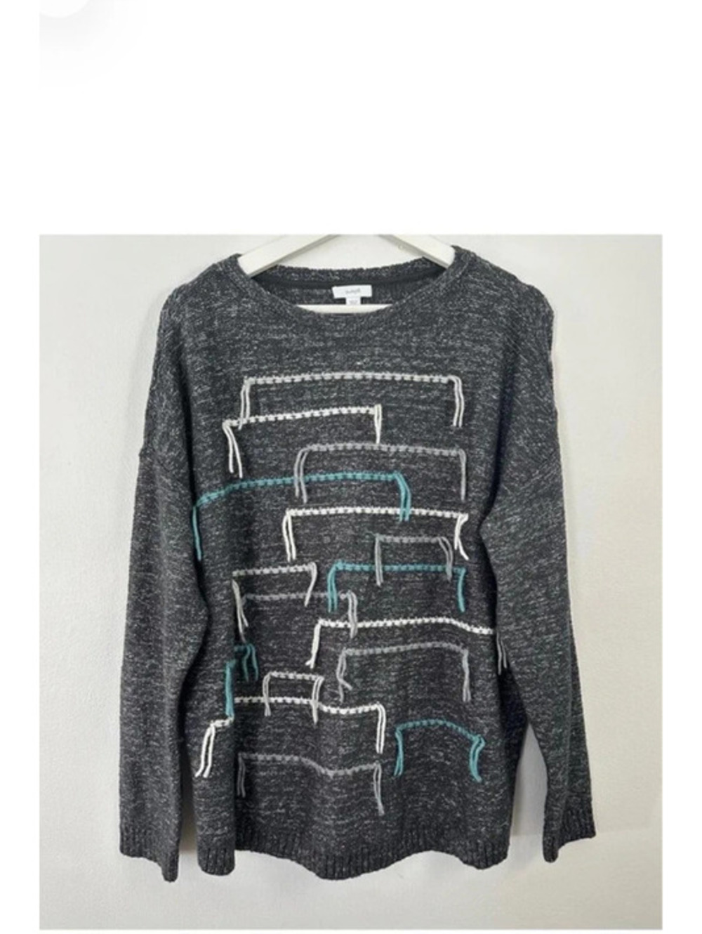 Pure J. Jill Contrast Stitching Pullover Sweater Size M